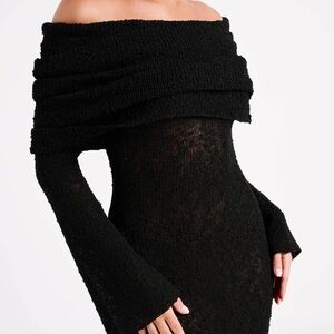 Meshki Black Off-Shoulder Sweater